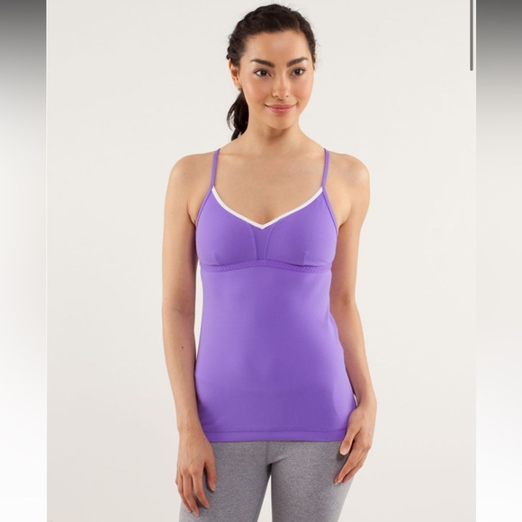 lululemon athletica Tops - Lululemon Live Lightly Tank Power Purple/White - Size 4